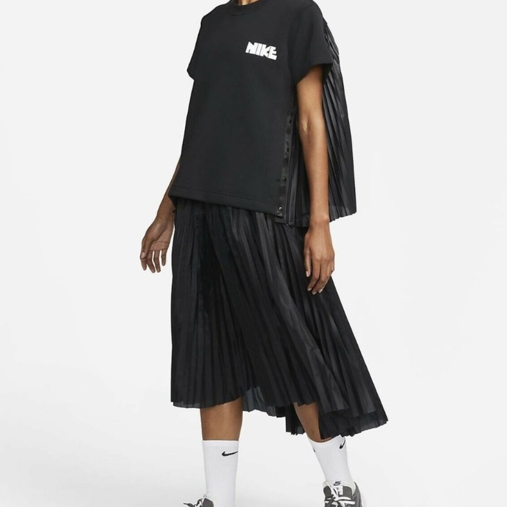 Nike X Sacai Black Pleated Midi Skirt Size Small - Picture 7 of 7